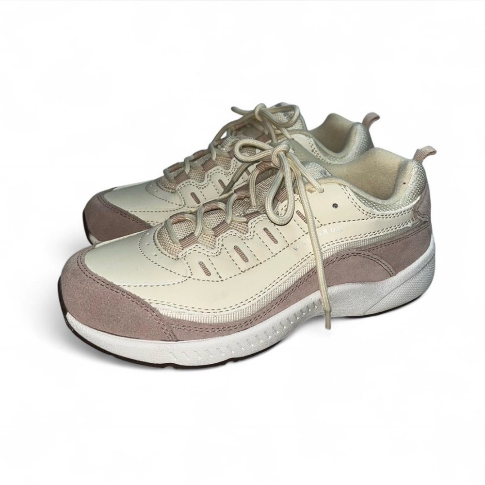 Easy Spirit Romy Cream and Tan Women's Sneakers
